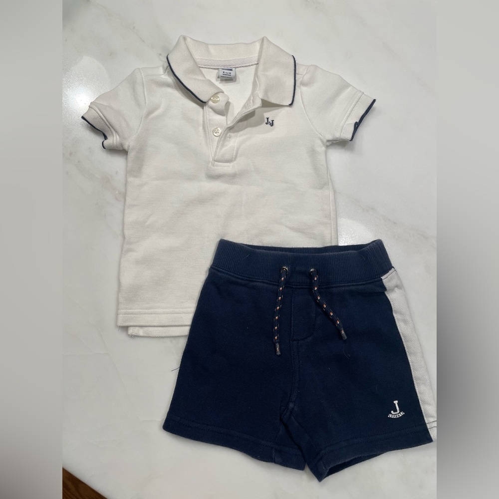 Janie and Jack baby boy polo and shorts set, 6-12mos